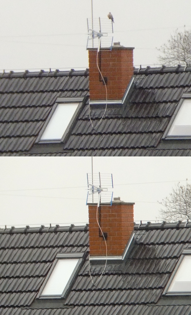 Ostřed na středu zorného pole binokuláru.